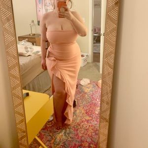 After Hours Strapless Ruffled Dress